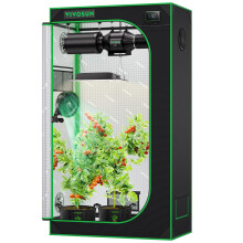 VIVOSUN S326 36"x20"x63" Grow Tent, High Reflective Mylar with Observation Window and Floor Tray for Hydroponics Indoor Plant for VS1000/VS2000