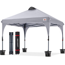 ABCCANOPY 3x3M Pop Up Gazebo Commercial Gazebo With Upgrade Roller Bag, 4 Weight Bags, Stakes and Ropes(Grey)