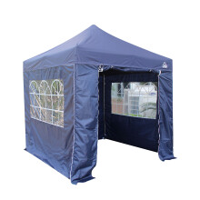 All Seasons Gazebos | 2.5x2.5m Fully Waterproof, Heavy Duty Pop Up Gazebo | 4 Side Walls & Accessory Pack (Navy Blue)