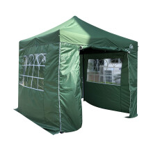 All Seasons Gazebos 2.5x2.5 Fully Waterproof Pop up Gazebo With 4 Zip up Sides and Accessories - Green