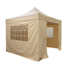 All Seasons Gazebos 2.5x2.5m Heavy Duty Fully Waterproof Pop up Gazebos and 4 Premium Side Walls - Beige