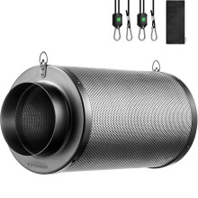 VIVOSUN 8 Inch Air Carbon Filter Smelliness Control with Australia Virgin Charcoal for Inline Fan, Grow Tent Smelliness Scrubber, Pre-Filter Included,