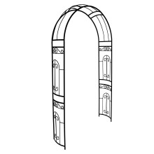 SCENDOR Rose Arch Garden Arbour, 87"H x 45"W Iron Curved Garden Archway, Romantic Garden Trellis for Climbing Plants, Jasmine Wedding Ceremony Arches