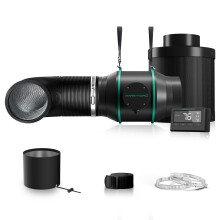 MARS HYDRO 4 Inch Inline Fan and Filter with Temperature and Humidity Controller, Carbon Filter, 33ft Length Flex ducting, 3 Duct Clamps