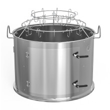onlyfire Stainless Steel Smoking Chamber Middle Cooking System for Weber 57cm Kettle Charcoal Grill (Ring+ Bacon Hanger Rack Kit), Turn your Kettle