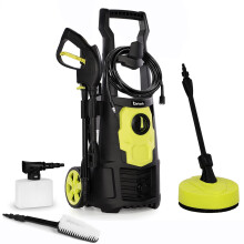 Stream Pressure Washers Jet Washer for Patio, 135Bar 1650W 420L/H Portable Power Washers with Brush, Electric High Power Washer Car Washing Machine,