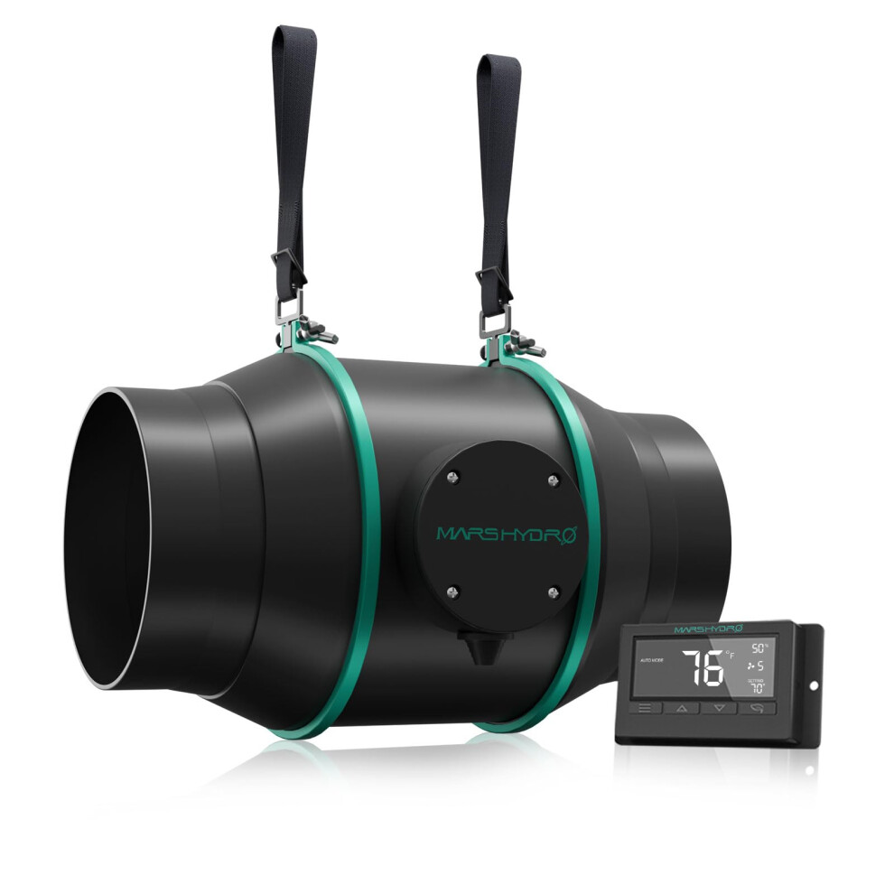 Mars Hydro 6 Inch Inline Duct Fan With Temp Digital Controller Exhaust Fan For Grow Tents Hydroponics