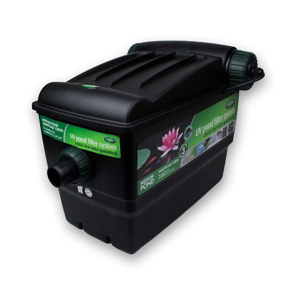 Blagdon 9W Mini-Pond 6-Stage Box Filter 12000 Litre Model With Uv Clarifier For Ponds Up-To 12,000 Litres, Light/Black