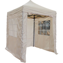 All Seasons Gazebos 2x2 Fully Waterproof Pop up Gazebo With 4 Zip up Sides and Accessories - Beige