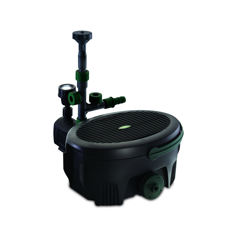 Blagdon Inpond 6-in-1 9000 Easy Care Clean Pond Solution, 49.5w Pond Pump & Filter with UV Clarifier for Algae Control and Clear Water, LED Light, 4