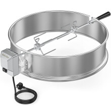 onlyfire BRK-6025 Stainless Steel Rotisserie Ring Kit Fits Weber 57cm Charcoal Kettle Grill with Electric Motor for UK Fits Weber 2290 and Other 57cm