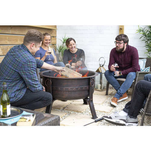 La Hacienda La Hacienda 58528 Brava Large Deep Bowl Firepit, Bronze Effect 2