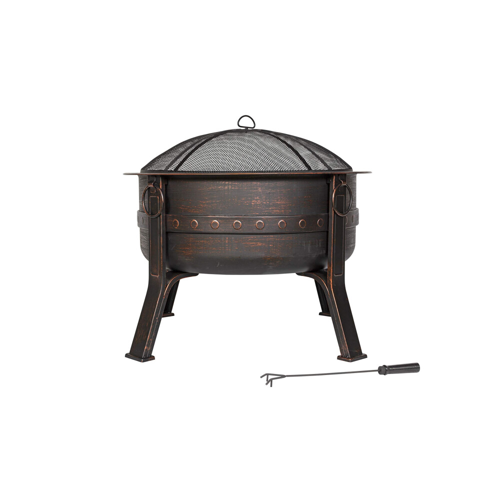 La Hacienda 58528 Brava Large Deep Bowl Firepit, Effect Bronze