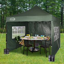 MAXIMUS? Heavy Duty Gazebo 3m x 3m commercial Gazebo Market Stall Pop Up Tent With 4 Sides (Green)
