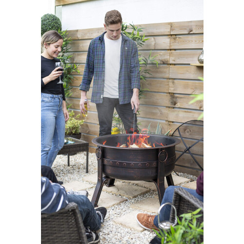 La Hacienda La Hacienda 58528 Brava Large Deep Bowl Firepit, Bronze Effect 1