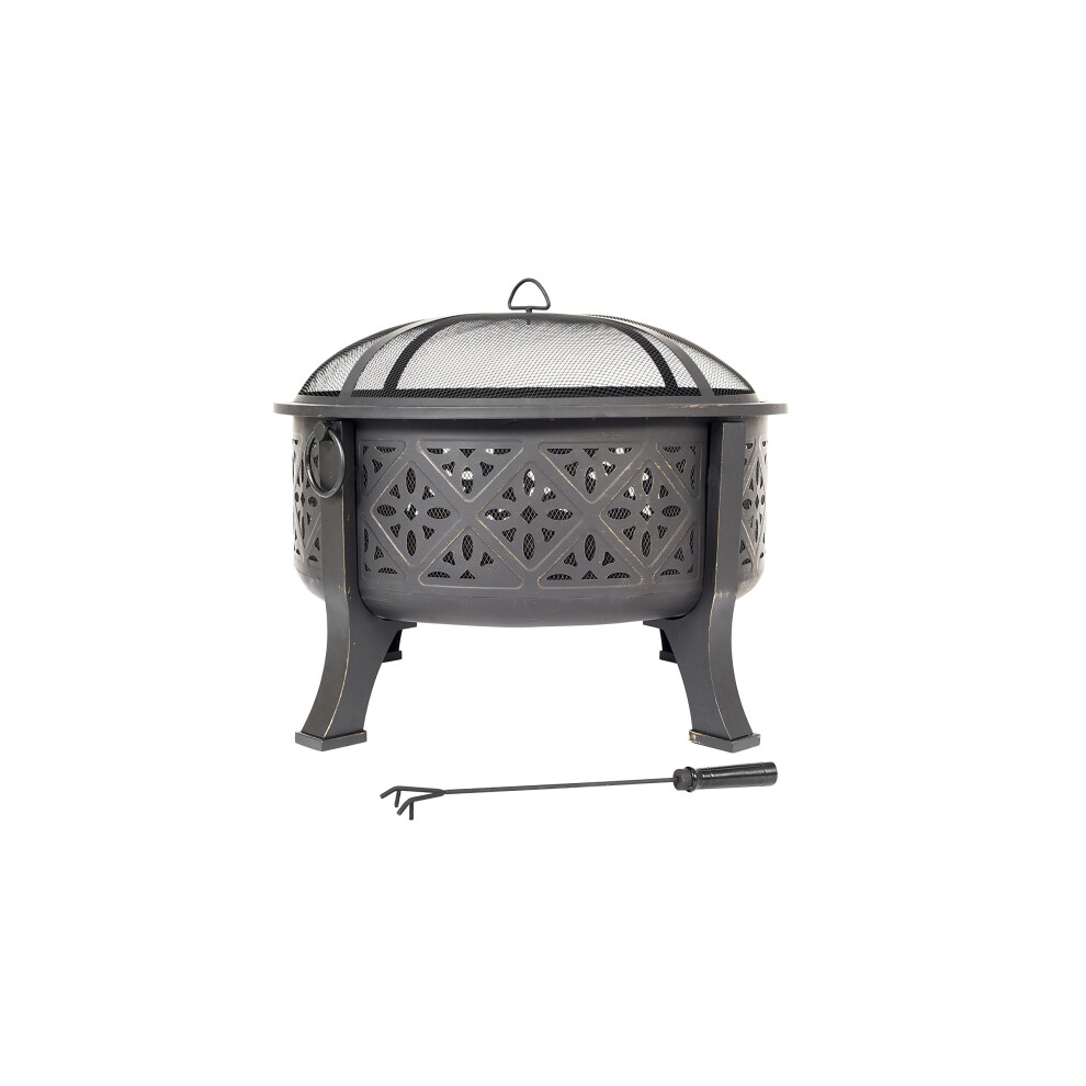 MORESQUE DEEP STEEL FIREPIT WITH GRILL