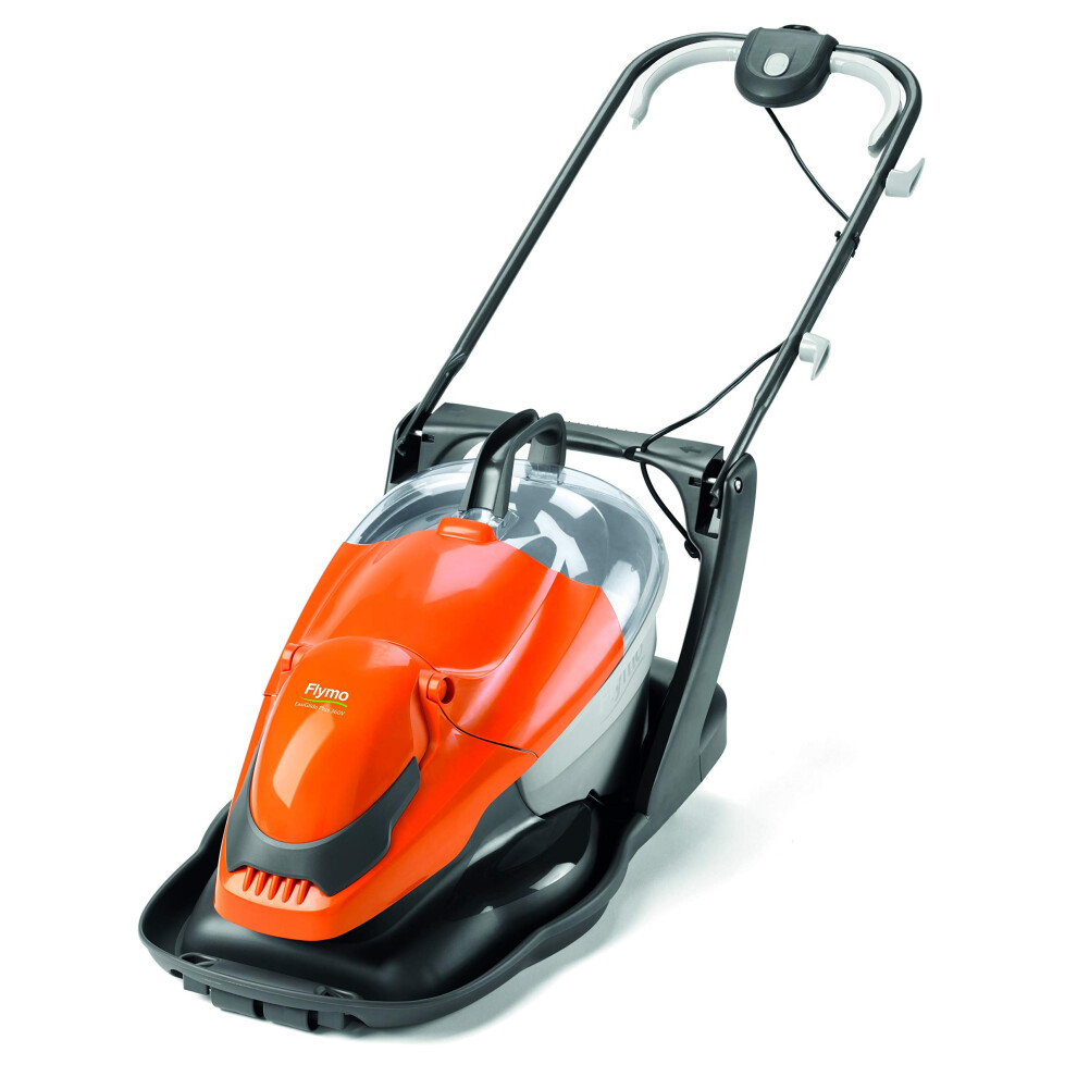Flymo EasiGlide Plus 360V Hover Collect Lawn Mower - 1800W Motor, 36cm Cutting Width, 26 Litre Grass Box, Folds Flat, 10m Cable Length, Orange and