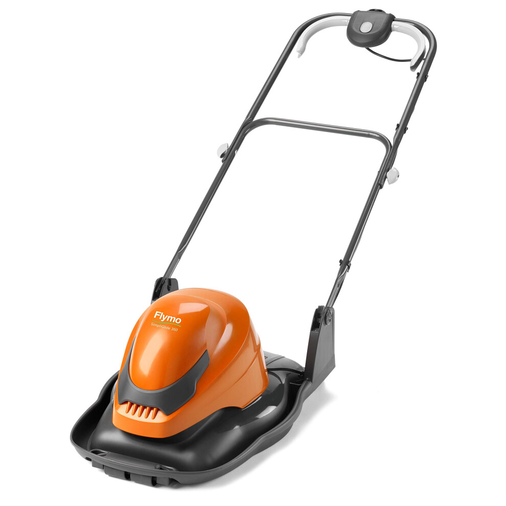 Flymo SimpliGlide 360 Hover Lawn Mower - 1800W Motor, 36cm Cutting Width, Folds Flat, 10m Cable Length, Orange and Grey