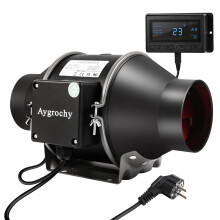 Aygrochy Quiet 6? Inline Duct Fan with Temperature Humidity Controller - Ventilation Exhaust Fan Using for Heating Cooling Booster, Grow Tents,