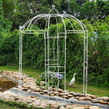 SCENDOR 106.7"L x 81.5"H x 81.5"W Garden Arch Birdcage Shape Metal Gazebo Pergola Pavilion, Arbour Rose Trellis Metal Durable Iron Ues for Outdoor