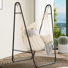 YITAHOME Hammock with Stand, Max. load 150 kg, Hammock Stand with Hanging Swing, 132x90x160 cm, Sturdy Steel Frame, Swing Chair with 2 Hooks and 1