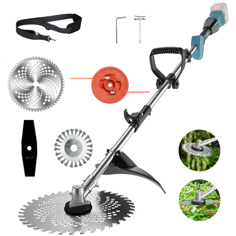 Fiutazge Cordless Strimmer For Makita Batteries With 4 Blade Types Brushless Graden Strimmer With Weed Brush (Without Battery)