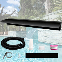Weejian Pool Waterfall Spillway for Garden Ponds, Stainless Steel Water Flow Decor Pond Fountain Kit for Indoor/Outdoor Decorative, 90x20x10cm Black