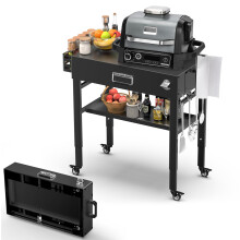 28" and 34" Upgrade Height & Quick-Fold Portable Grill Cart for Ninja Woodfire (OG700 Series), Blackstone 17"/22" Griddle, Pizza Oven ? Outdoor Ninja