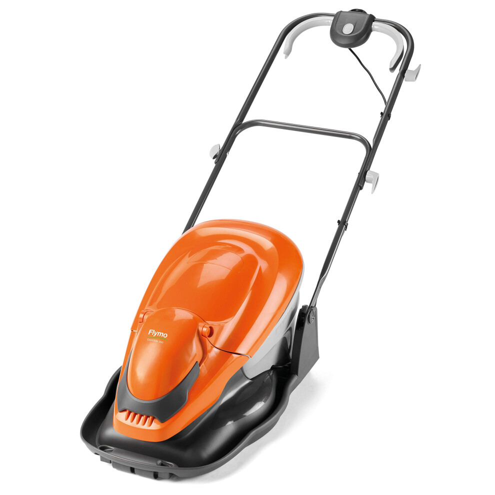 Flymo EasiGlide 360 Hover Collect Lawn Mower - 1800W Motor, 36cm Cutting Width, 26 Litre Grass Box, Folds Flat, 10m Cable Length, Orange and Grey