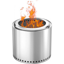 onlyfire Smokeless Fire Pit, Portable Outdoor Wood Burning Fireplaces with Removable Ash Pan for Backyard,Patio, Camping and Beach, Stainless Steel,
