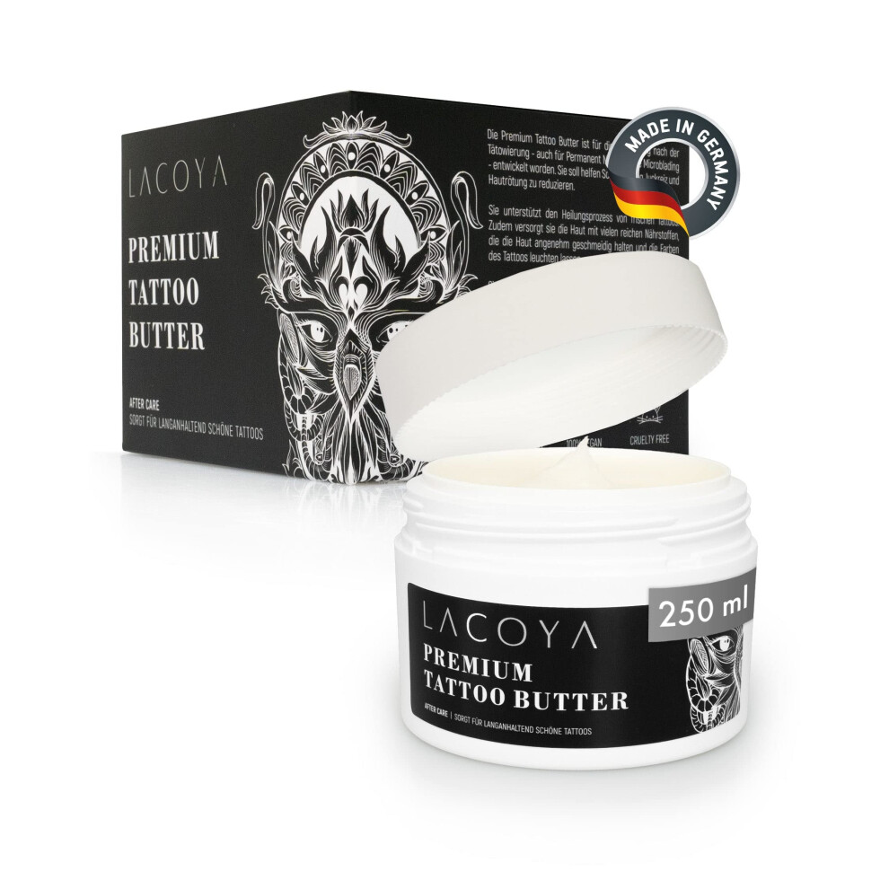 Lacoya Lacoya? - Premium Tattoo Butter For Freshly Tattooed Skin - Care Cream For Daily Tattoo After-Care Care Care - Tattoo Cream With Shea Butter Vegan