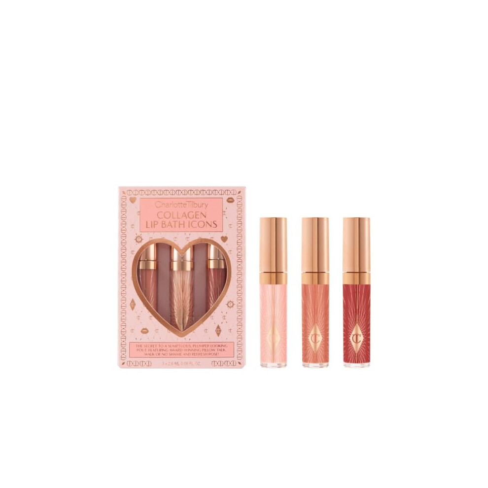 Charlotte Tilbury Mini Collagen Lip Bath Icons Limited Edition 2021, 1 Gram, 3 Count (Pack of 1)
