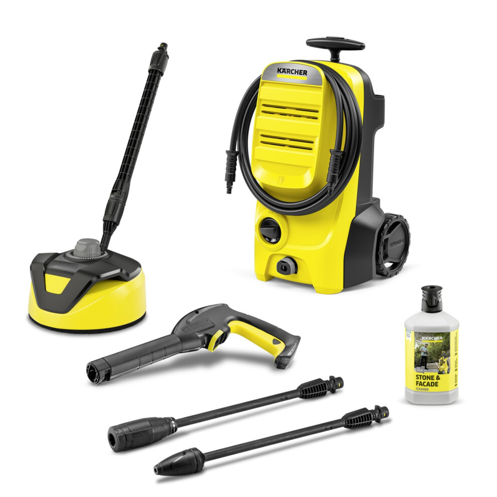 K?rcher K 4 Classic Home Pressure Washer, Pressure: max. 130 bar, Flow Rate: 420 l/h, Area: 30 m?/h, Water Filter, Weight: 4.6 kg, high-Pressure Gun,