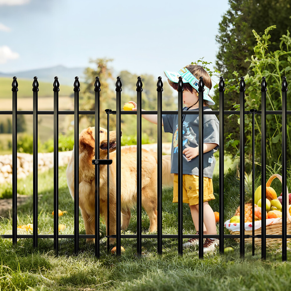 Thealyn Metal Garden Decorative Fence 91Cm High X 70Cm Wide (4 Panels + 1 Gate, Total Length 3.5M) No Dig Border Fence Dog Landscape Fencing For 5051220016666