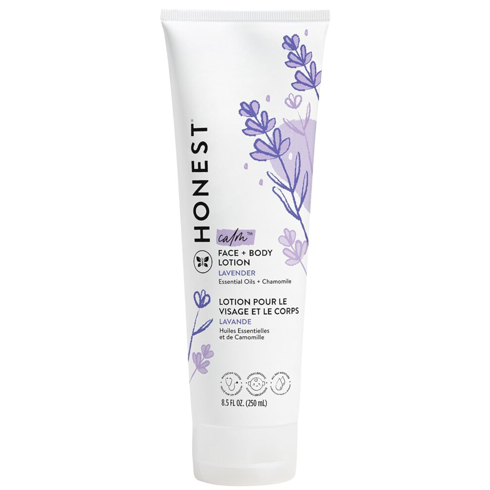 The Honest Company Lavender Honest Calming Hypoallergenic Face And Body Lotion With Naturally Derived Botanicals, Dreamy 8.5 Fluid Ounce