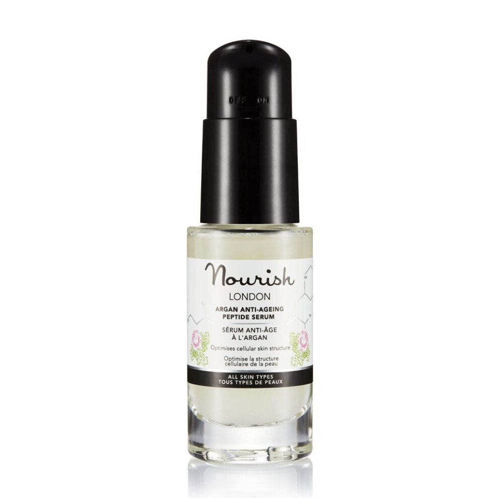 Nourish London Nourish Argan & Kale Anti-Ageing Peptide Serum 30 Ml | Anti-Ageing Face Serum | Contains Peptides & Hyaluronic Acid | Collagen Boosting | 100% Vegan |