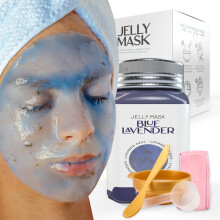 BR?UN Jelly Mask Jar Blue Lavender Peel-Off Face Care Rubber Mask | 23 fl oz Skin Care Moisturizing Gel Mask Jar Spa Set