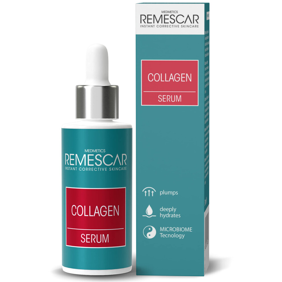 Remescar Collagen Serum For Face 30Ml - Hydrolysed Collagen - Face Serum With Hyaluronic Acid - Hydrating, Firming, Anti-Ageing, Brightening