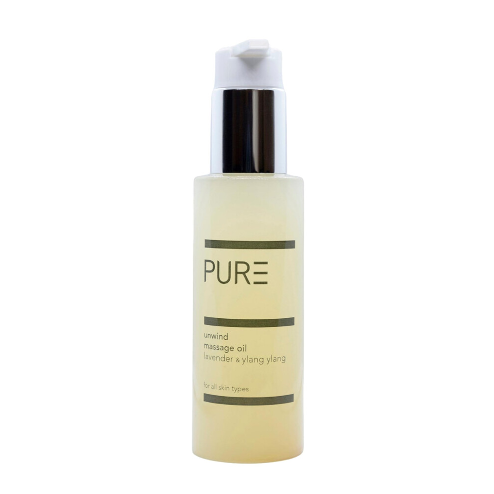 Unwind Body Oil by PURE Spa Skincare - Aromatic Blends of Lavender & Ylang Ylang - 100ml - Helps Reduce Stress & Anxiety and Improves Sleep - Body,