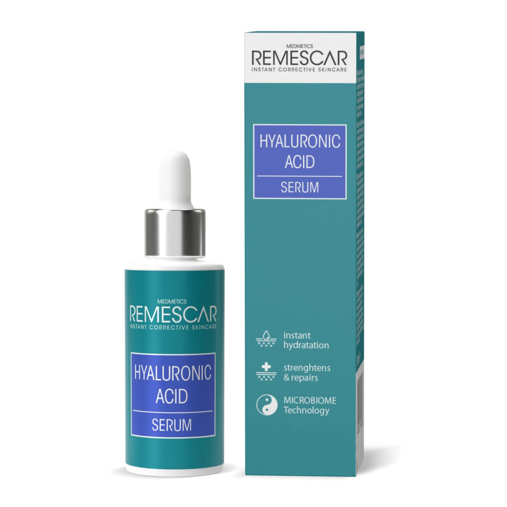 Remescar Hyaluronic Acid Serum For Face 30Ml - Intense Moisturising Complex For Skin Hydration For Beautiful & Healthy Skin - Face Serum With