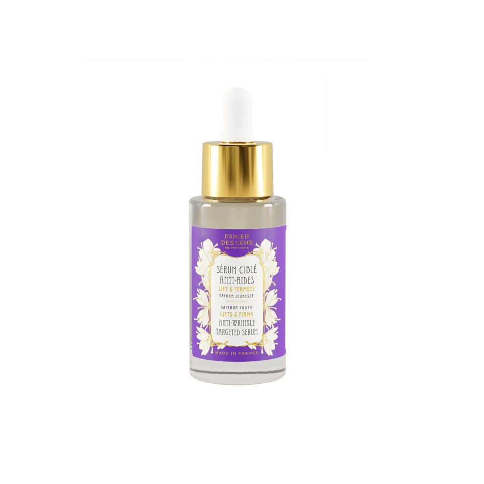 Panier Des Sens New - Anti Aging Serum For Face - Saffron Extract + Hyaluronic Acid - Anti Wrinkle & Lift - Skin Care For Women - Hydrating Facial