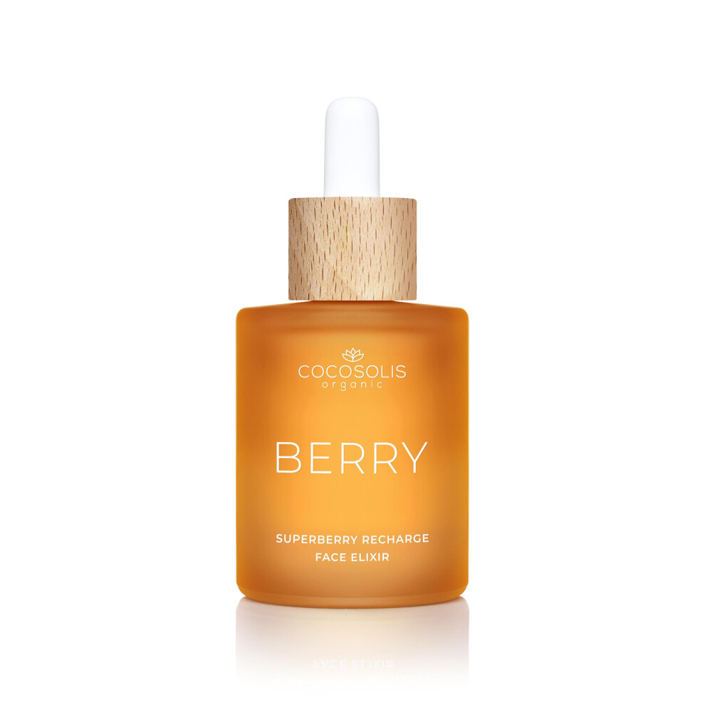 Cocosolis Berry Superberry Recharge Face Elixir, Facial Elixir With Organic Oils, Vegan Nourishing Day Care With Vitamin E And Enzyme-Activated Oils