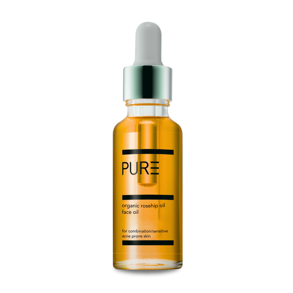 Organic Cold-Pressed Rosehip Face & Body Oil by PURE Spa Skincare - 30ml - 100% Pure, Natural & Vegan - Anti-Ageing, Smoothing, Nourishing,