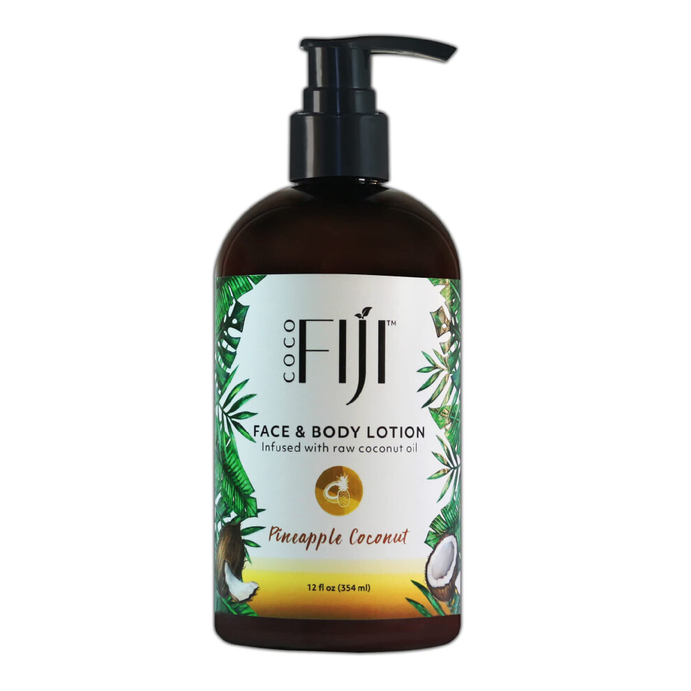 Organic Fiji Cream Coco Fiji Face & Body Lotion Infused With Coconut Oil | Lotion For Dry Skin | Moisturizer Face & Massage Lotion For Women & Men |Pineapple