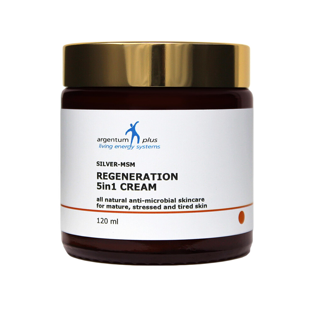 Argentum Plus - Silver-Msm Regeneration 5In1 Cream 120 Ml | All Natural Non-Fragranced Moisturizing Cream For Mature, Stressed, And Tired Skin, With