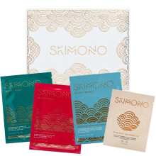 SKIMONO Super Indulgence Set - 4 Pack of Facial Masks, Eyemasks, Hand, and Footmask. Hydrates, restores, and nourishes skin for glowing radiance and