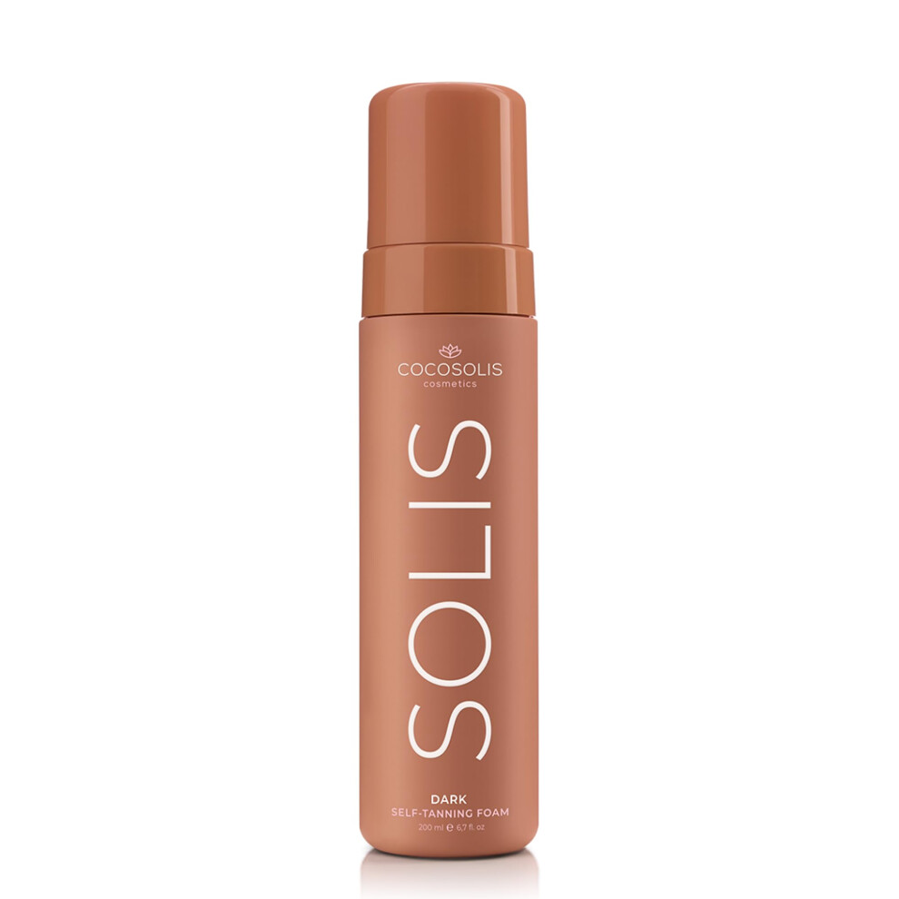 Cocosolis Dark Solis Self-Tanning Lotion For Face And Body, Mousse For A Rich, Natural And Long-Lasting Tan, With Plant-Based Dha (200 Ml)
