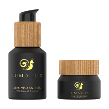 Lumalux Combo Pack 98% snail mucin serum 50ml & 75% organic snail cream 50ml with hyaluronic acid, aloe vera, vitamin E, turmeric, goji, shea butter