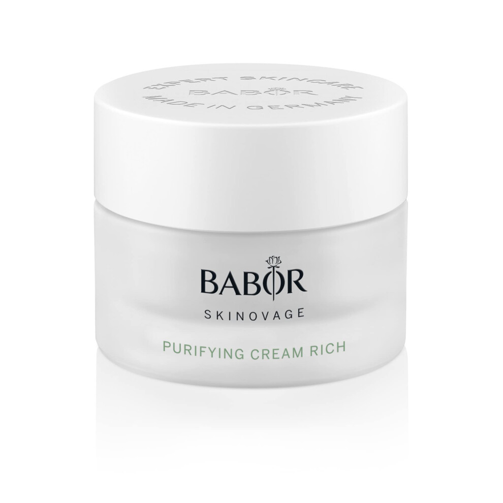 Babor Cream Skinovage Purifying Rich, Rich Facial For Impure Skin, Clarifying And Pore-Refining Facial Care, Vegan, 50 Ml