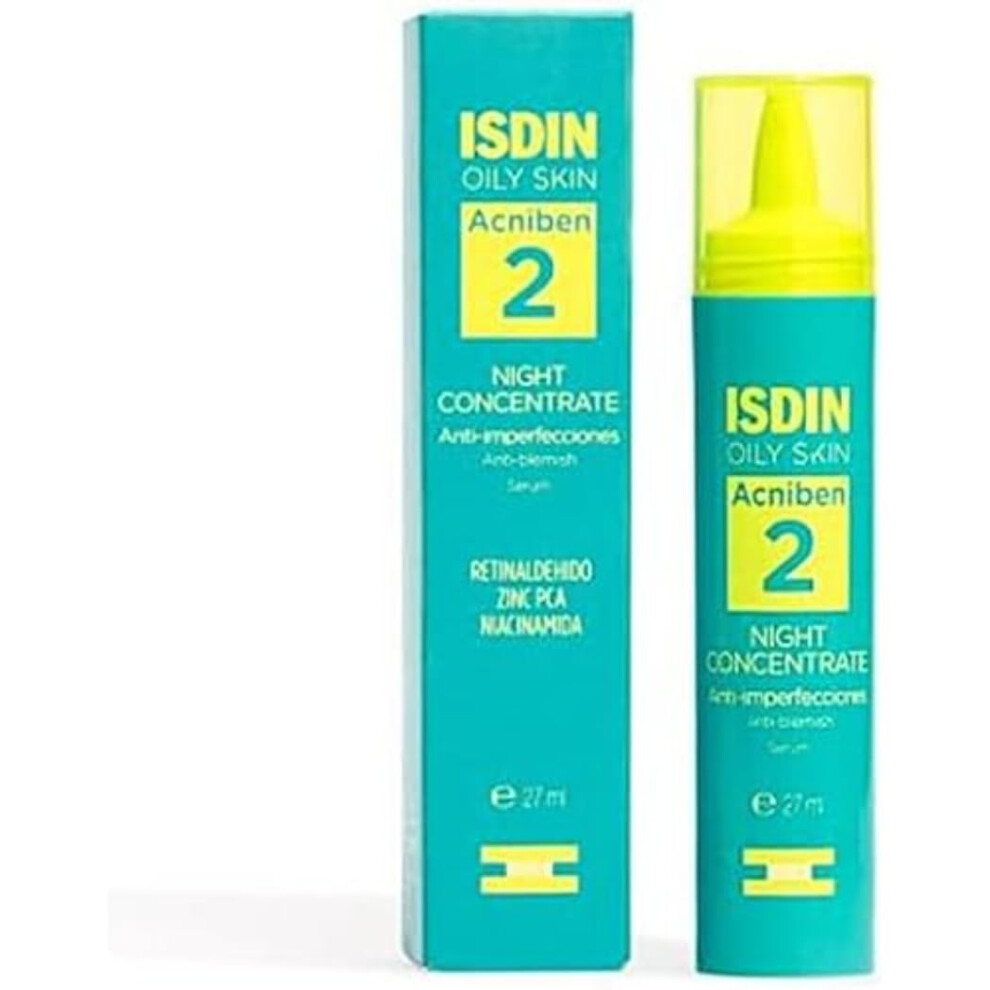 Isdin Acniben Night Concentrate Anti-Imperfection, Daily Facial Care For Oily Or Acne-Prone Skin, 50Ml